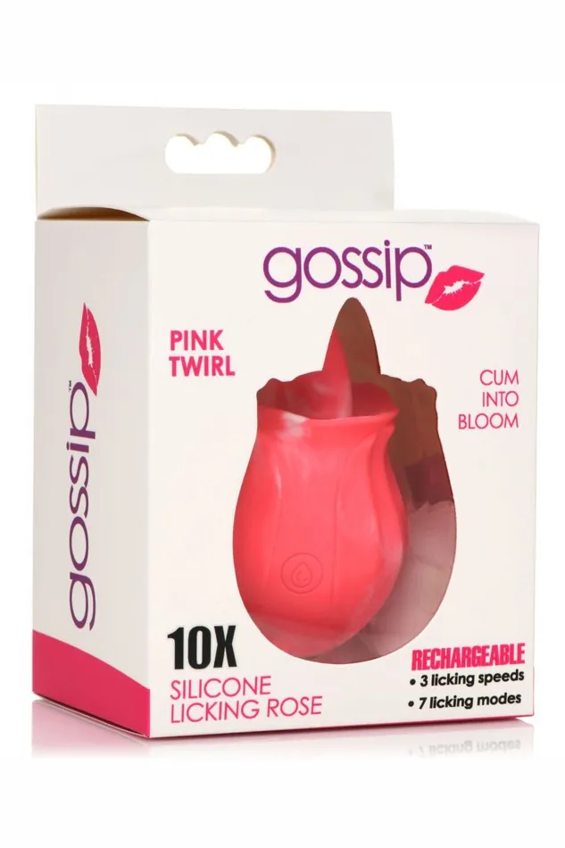 10X Pink Twirl Silicone Licking Rose Sd Vibrators
