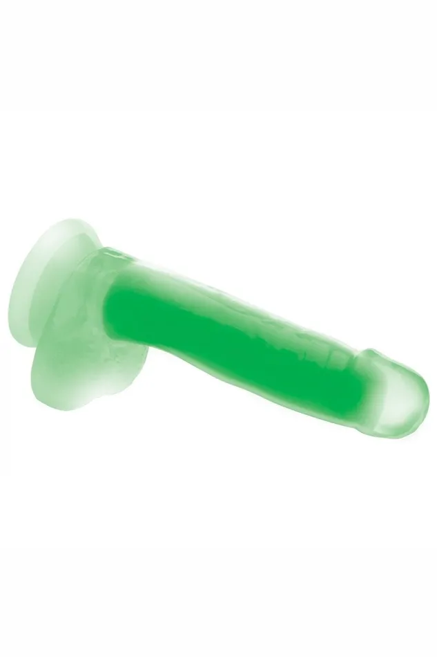 Dildos Sd 7 Inch GlowintheDark Silicone Dildo with Balls Green