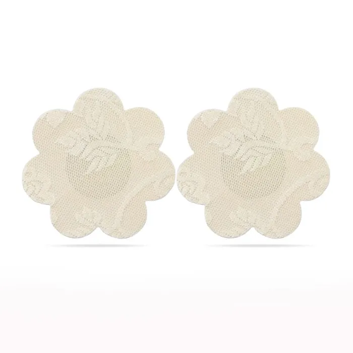 Lovetoy Couples Lace Heart and Flower Nipple Pasties Twin Pack Nude