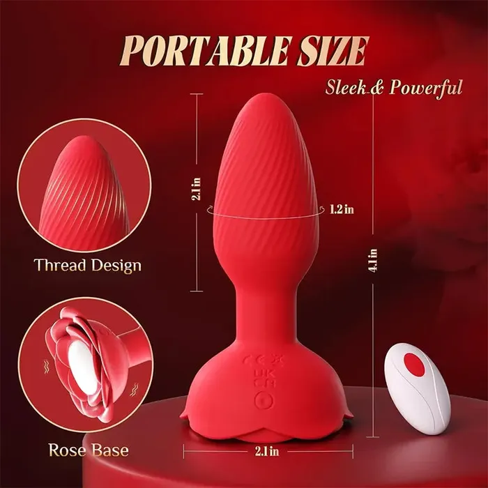 Luminous Rotating Rose Anal Plug OOTYEMO Male Sex Toys