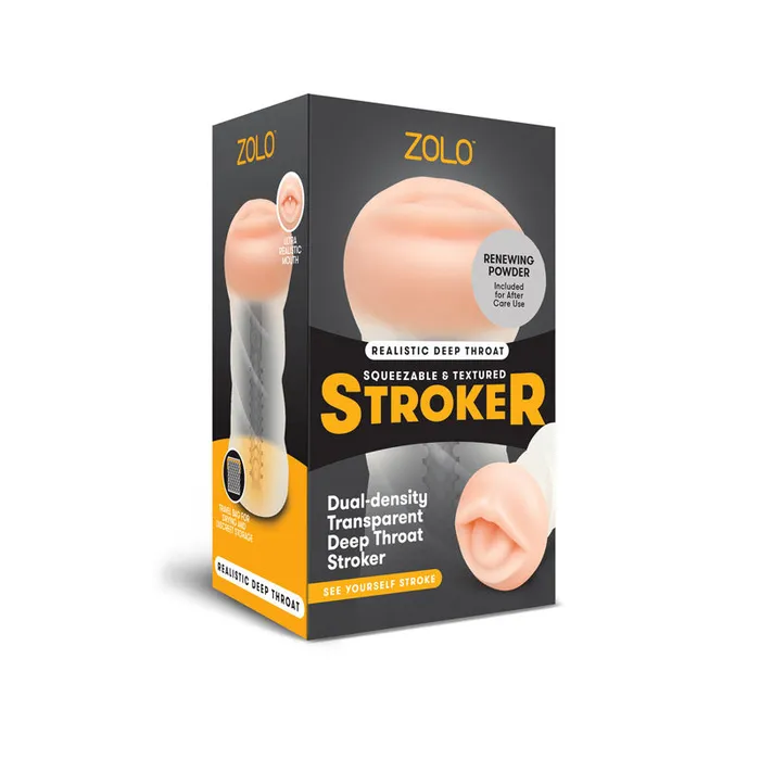 Male Sex Toys Zolo Zolo Realistic Deep Throat Stroker Flesh Mouth Stroker