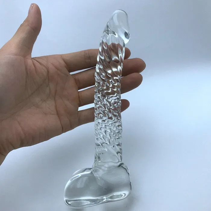 Dildos 7 inch Real Texture Clear Glass Dildos 