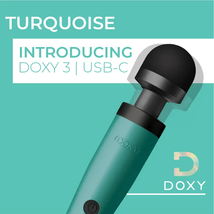 Doxy Wand 3 Turquoise USB Powered Doxy Wand Massagers Vibrators