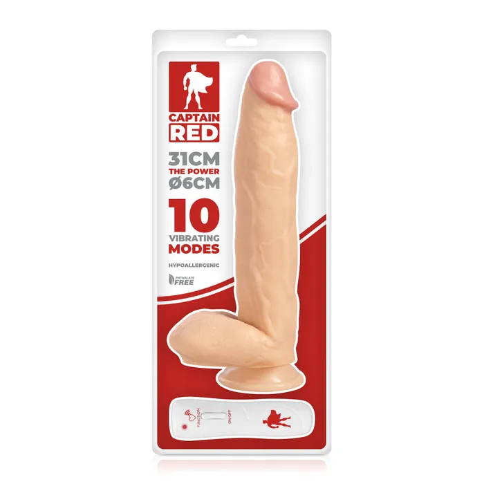 Female Sex Toys Captain Red The Power Large Vibrating Realistic Dildo