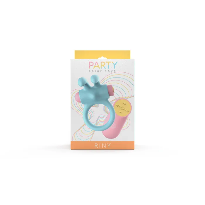 Party toys Male Sex Toys Silicone Cock Ring with Clitoris Stimulator Riny Blue