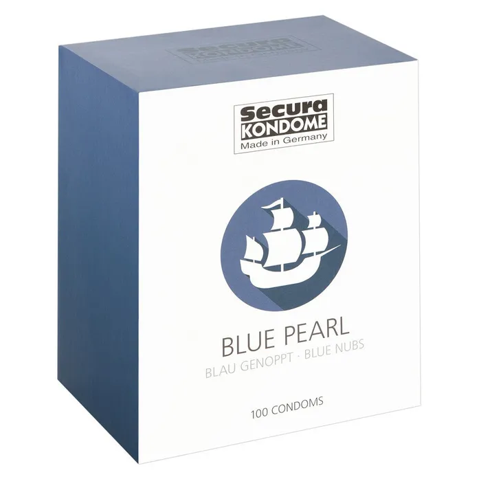 Vibrators Secura Kondome Secura Kondome Blue Pearl Condoms 100pk