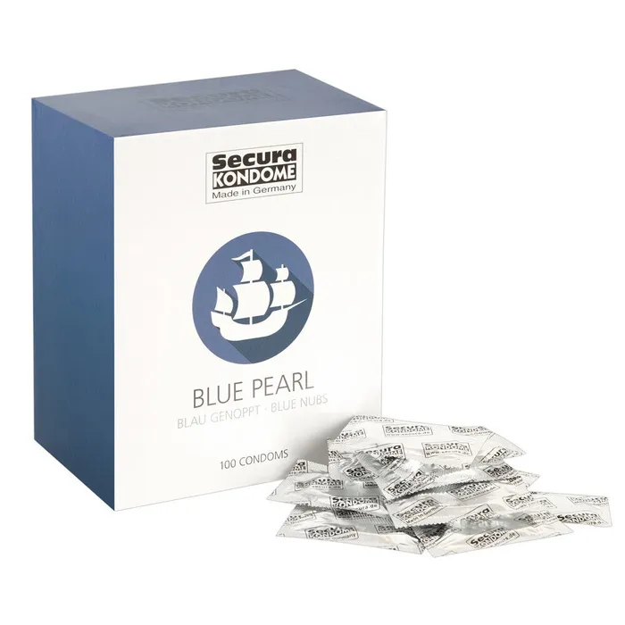 Vibrators Secura Kondome Secura Kondome Blue Pearl Condoms 100pk