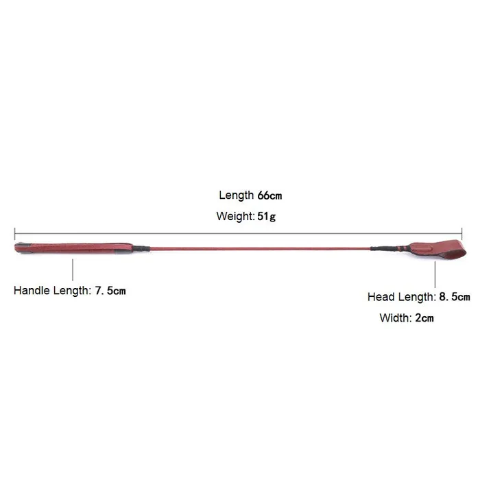 BDSM 66cm Faux Leather Bondage Riding Whip Red SexyPlay Couples