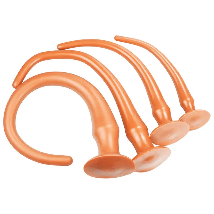 MD Dragon Whip Extremely Long Anal Snake Anal Plug Silicone Colon Snake Gold 4 Size 30cm60cm MD Anal
