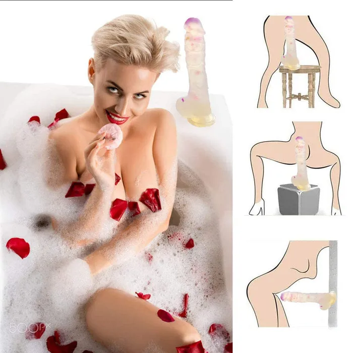 MD Large Jelly Silicone Realistic Dildo with Suction Cup MD Female Sex Toys