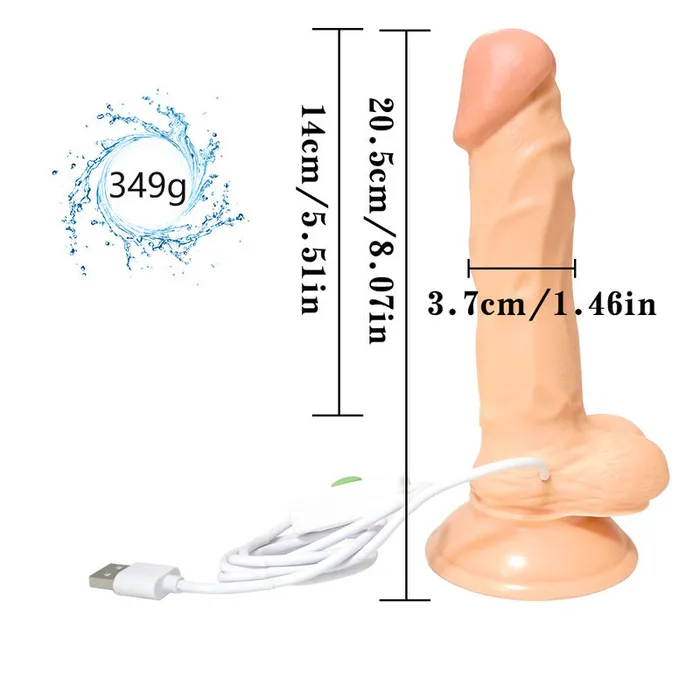 MD Vibrators MD 205cm Bendable Realistic Rotating Vibrating Dildo