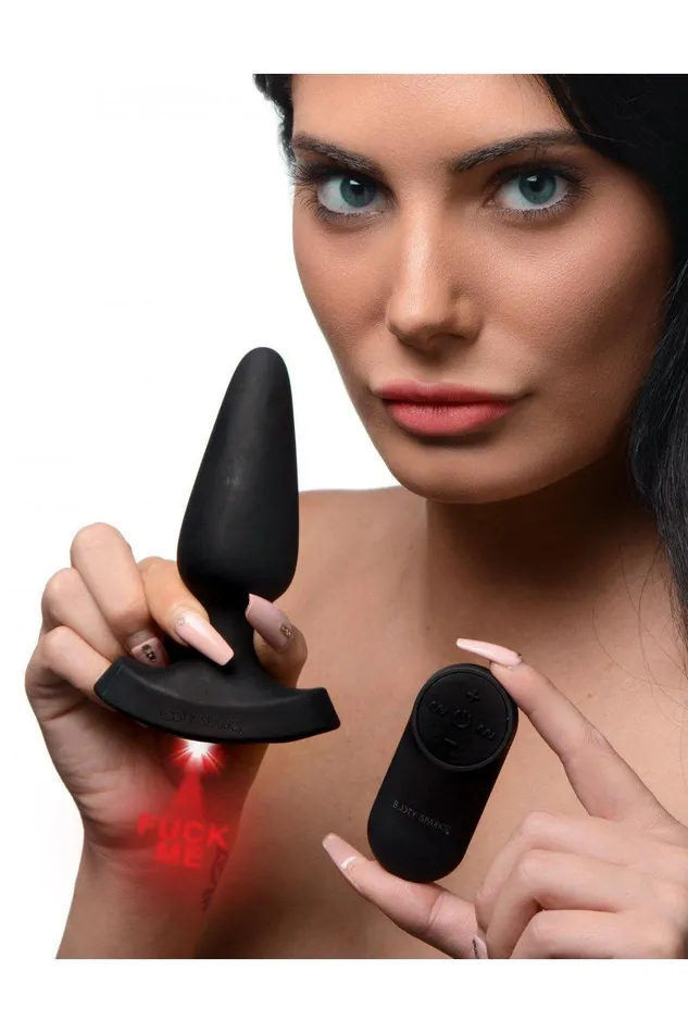 Sex On the Go Male Sex Toys 28X Laser Fuck Me Silicone Anal Plug with Remote Control Small