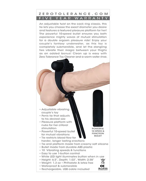 Anal Zero Tolerance Black Tie Affair Cock Ring Black Evolved Novelties INC