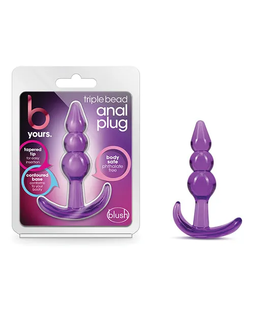 Blush B Yours Triple Bead Anal Plug Purple Blush Novelties Anal
