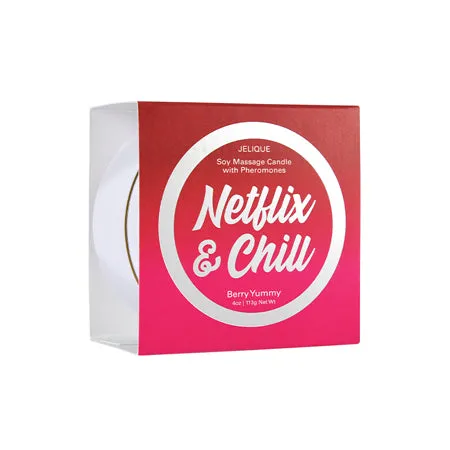 Classic Brands LLC Couples Netflix Chill Massage Candle Netflix Chill Berry Yummy 4 oz113 g