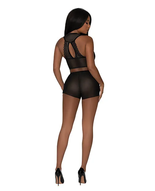 Magic Moments Intl Anal Modern Romance Tie Front Halter Tap Pant Black