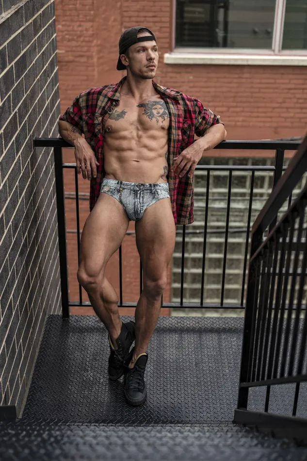 Male Power Vibrators Dirty Denim Bikini