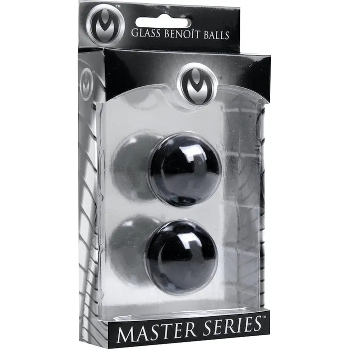 Master Series Dildos Master Series Jaded Glass Ben Wa Balls Blac 30mm
