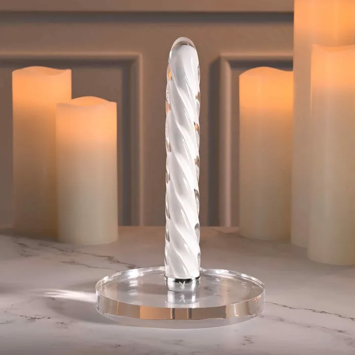 Playboy In A Twist Rechargeable Vibrating Glass Vibrator Playboy Pleasure Female Sex Toys Playboy In A Twist Rechargeable Vibrating Glass Vibrator Playboy Pleasure Female Sex Toys