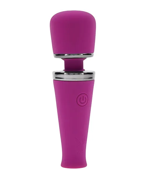 Playboy Pleasure Mic Drop Petite Wand Vibrator Fuschia Evolved Novelties INC Vibrators Playboy Pleasure Mic Drop Petite Wand Vibrator Fuschia Evolved Novelties INC Vibrators
