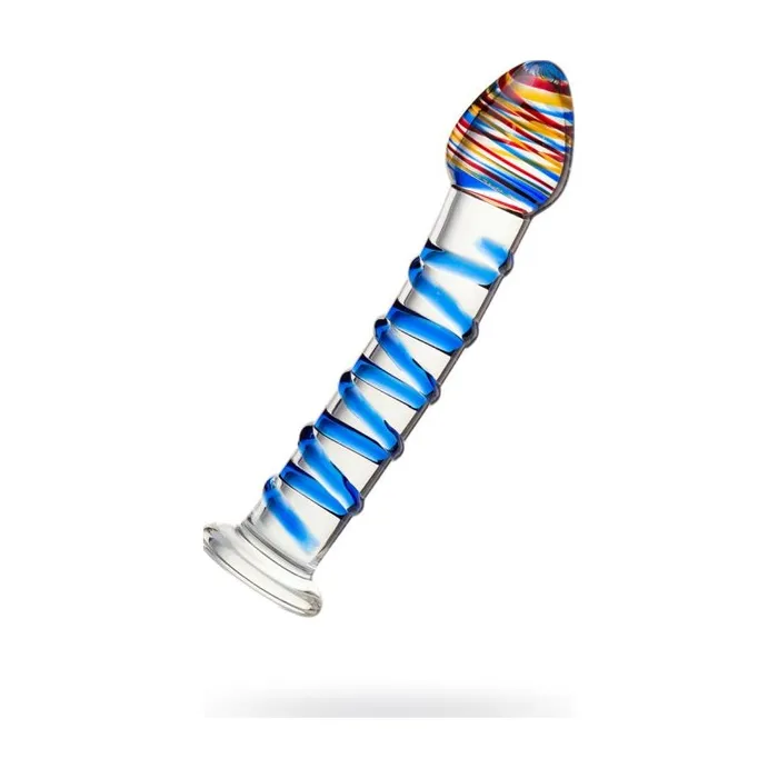 Sexus Glass Sexus Glass Dildo Blue Swirls 18cm Dildos
