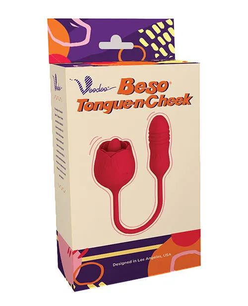 Thank Me Now INC Vibrators Voodoo Beso Tongue N Cheek Red