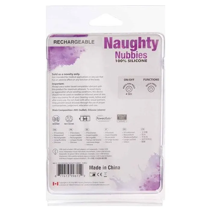Vibrators PowerBullet Naughty Nubbies Finger Vibe w Mini Powerbullet Purple