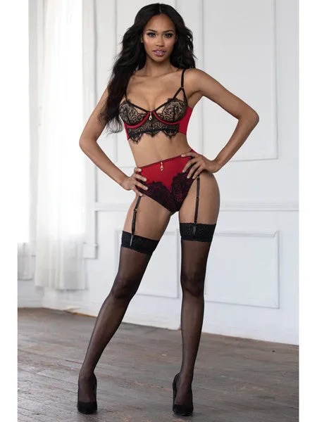 Anal 11155 Seven Til Midnight Red Lace Bra and Panty Set Seven Til Midnight