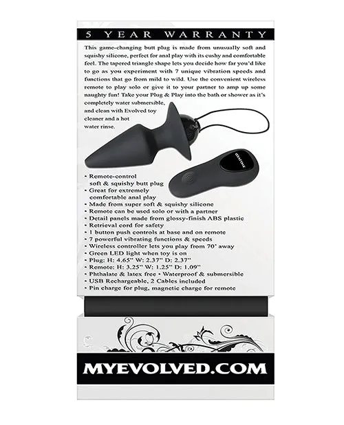 Anal Evolved Novelties INC Evolved Plug Play Remote Anal Plug Black Anal Evolved Novelties INC Evolved Plug Play Remote Anal Plug Black