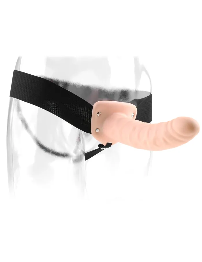 Female Sex Toys Pipedream Pipedream Fetish Fantasy 8inch Vibrating Hollow StrapOn Flesh