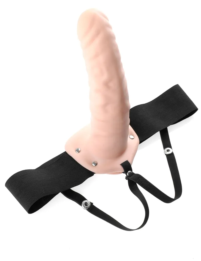 Female Sex Toys Pipedream Pipedream Fetish Fantasy 8inch Vibrating Hollow StrapOn Flesh