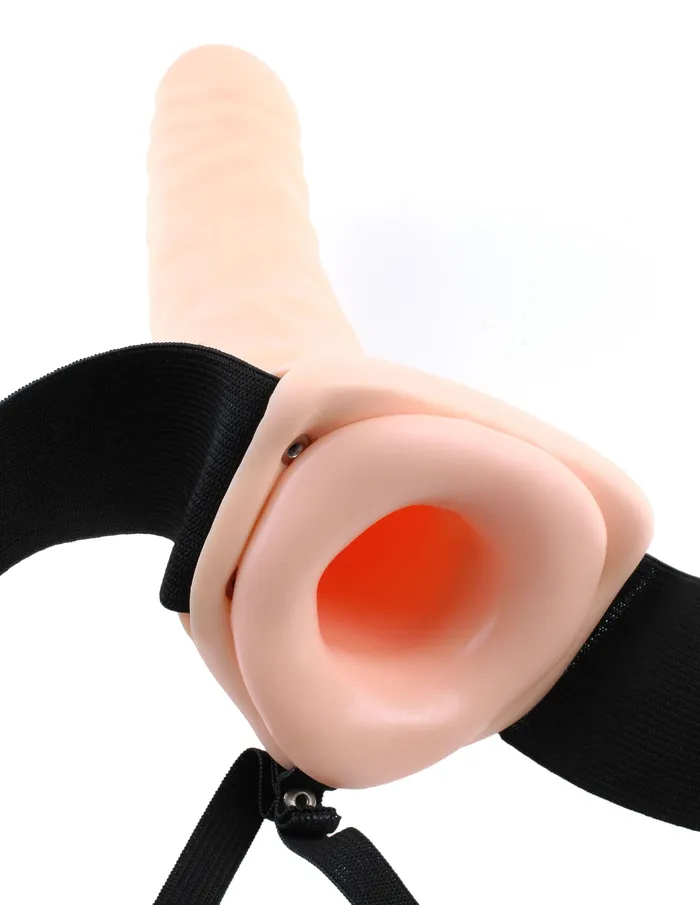 Female Sex Toys Pipedream Pipedream Fetish Fantasy 8inch Vibrating Hollow StrapOn Flesh