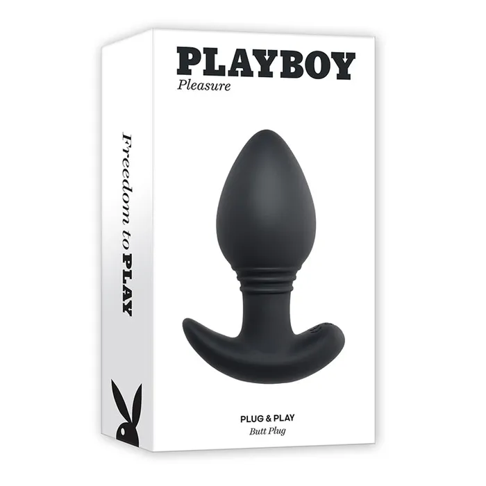 Nalpac Playboy Plug Play Rechargeable Remote Controlled Vibrating Silicone Anal Plug Navy Anal