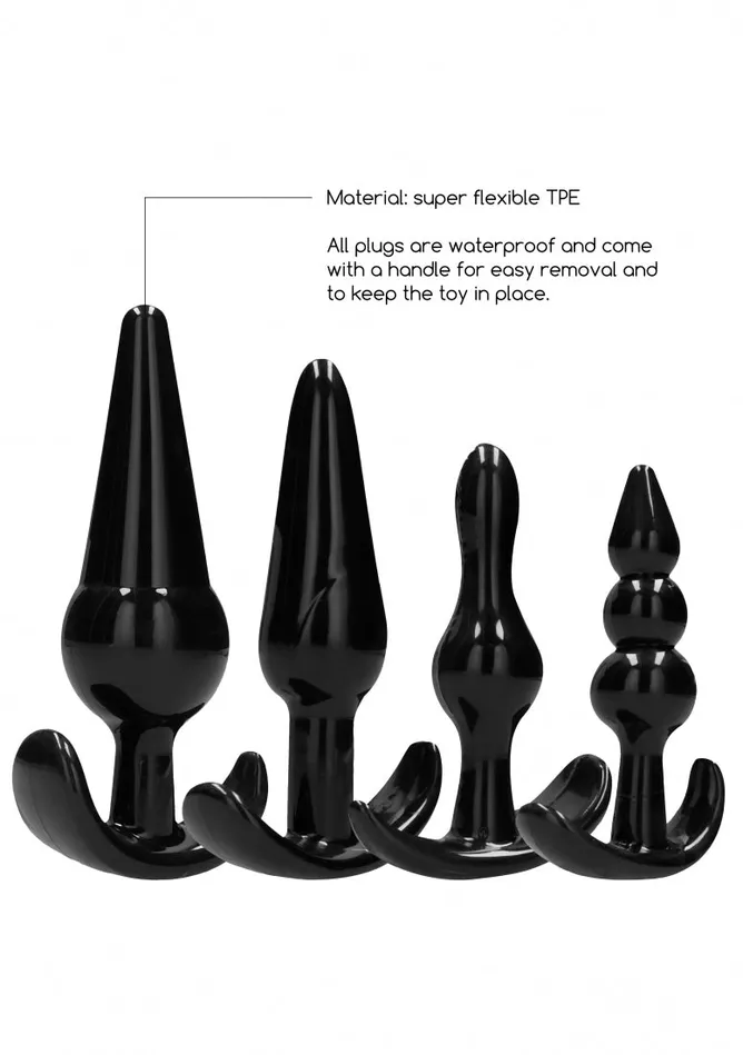 Shots America Anal No 80 4piece Butt Plug Set Black